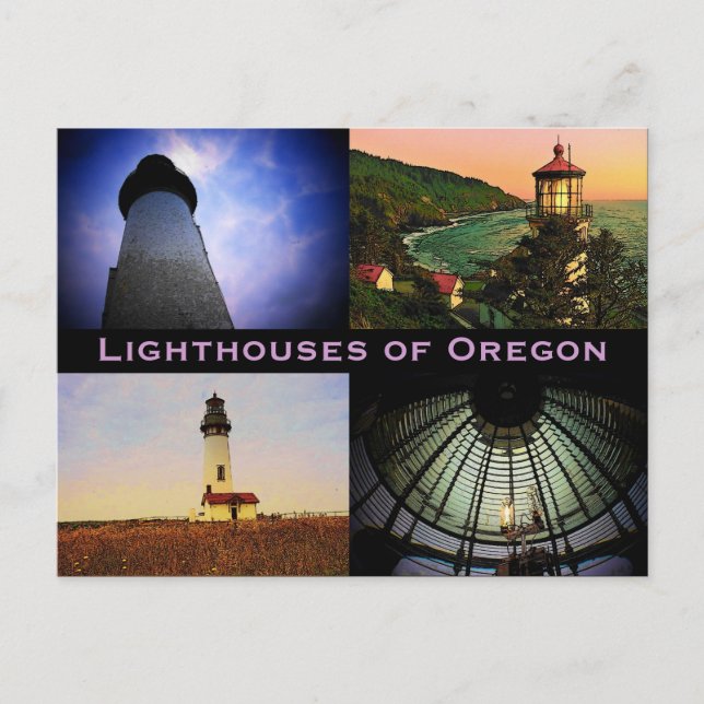 Oregon Lighthouses Postcard Postkarte (Vorderseite)