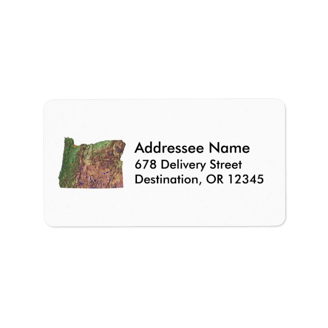 Oregon Map Address Label Adressaufkleber (Vorne)