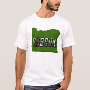 Oregon Map Kontur und Bildtext T-Shirt