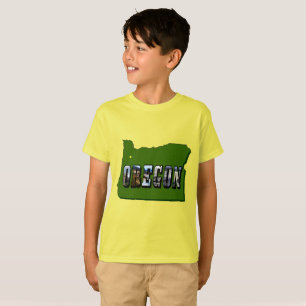 Oregon Map Kontur und Bildtext T-Shirt