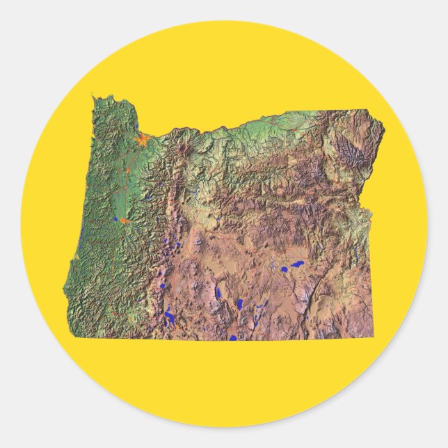 Oregon Map Sticker (Vorderseite)