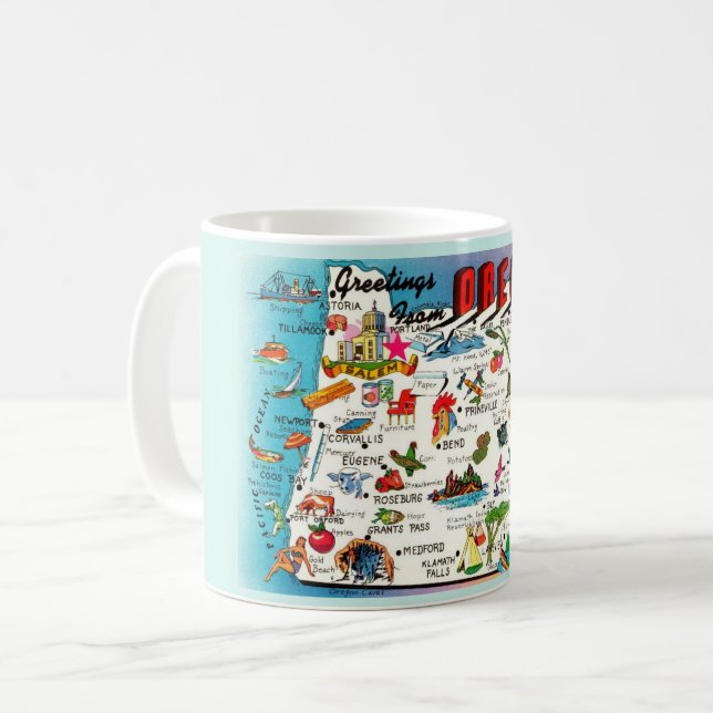 Oregon Map Tasse (Vorderseite Links)
