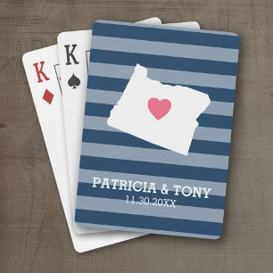 Oregon Map Zuhause Staat Liebe mit optionalem Herz Spielkarten