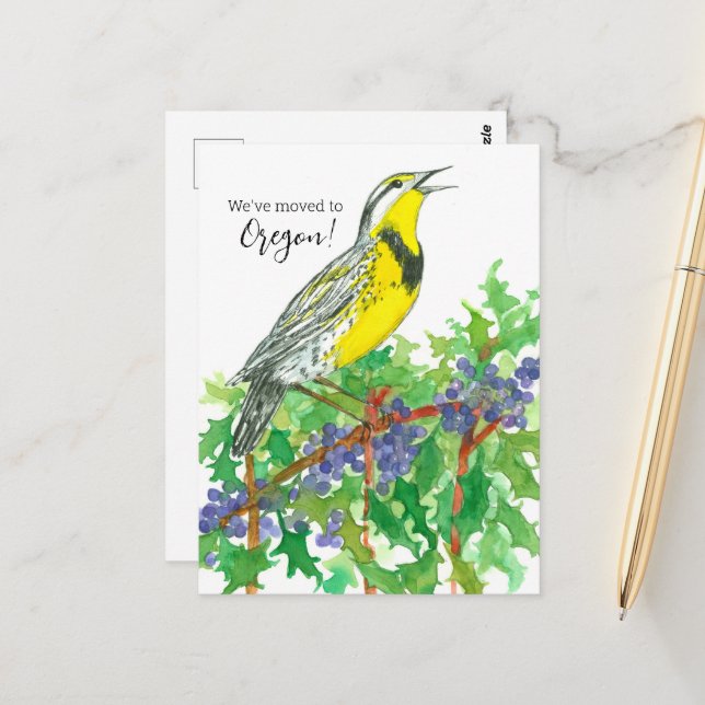 Oregon Meadowlark Traube Postkarte (Vorderseite/Rückseite Beispiel)