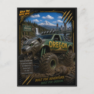 Oregon Monster Truck Gelände Kunst Postkarte