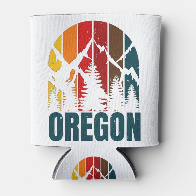 Oregon Mountains Retro Vintag Dosenkühler (Vorderseite)