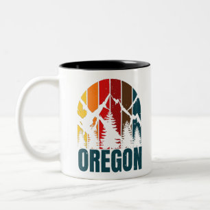 Oregon Mountains Retro Vintag Zweifarbige Tasse