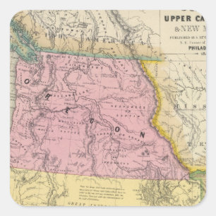Oregon, oberes Kalifornien u. New Mexiko Quadratischer Aufkleber