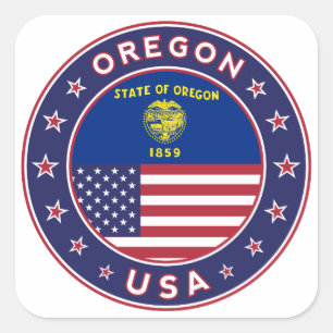 Oregon, Oregon Aufkleber, Handy-Gehäuse, Totbeutel Quadratischer Aufkleber
