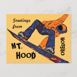Oregon Oregon Orangensnowboarder Postkarte