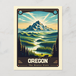 Oregon Patriotischer Geist Vintage Postkarte