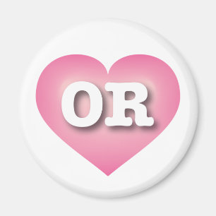 Oregon Pink Fade Heart - I Liebe ODER Magnet