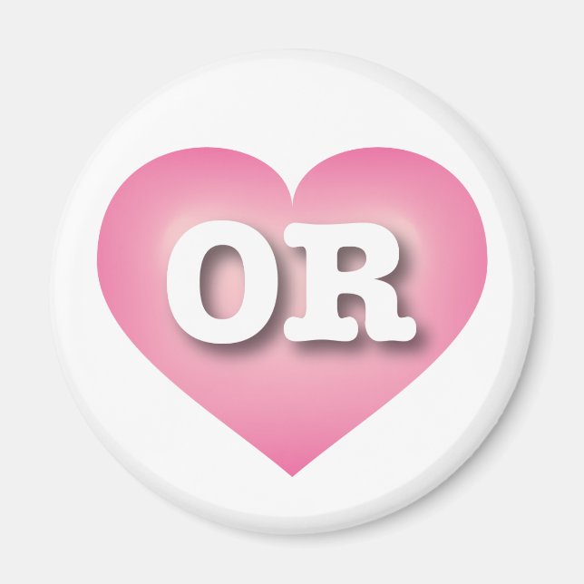 Oregon Pink Fade Heart - I Liebe ODER Magnet (Vorne)