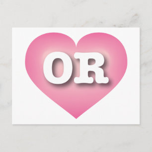 Oregon Pink Fade Heart - I Liebe ODER Postkarte
