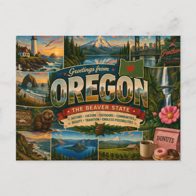 Oregon-Postkarte Postkarte (Vorderseite)