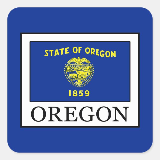 Oregon Quadratischer Aufkleber (Vorderseite)