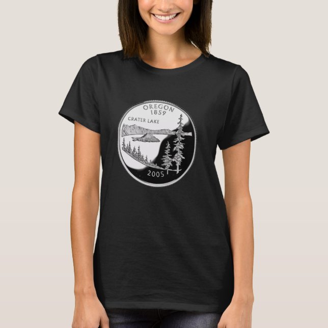 Oregon Quarter Coin - Krater Lake 25 Cent T-Shirt (Vorderseite)