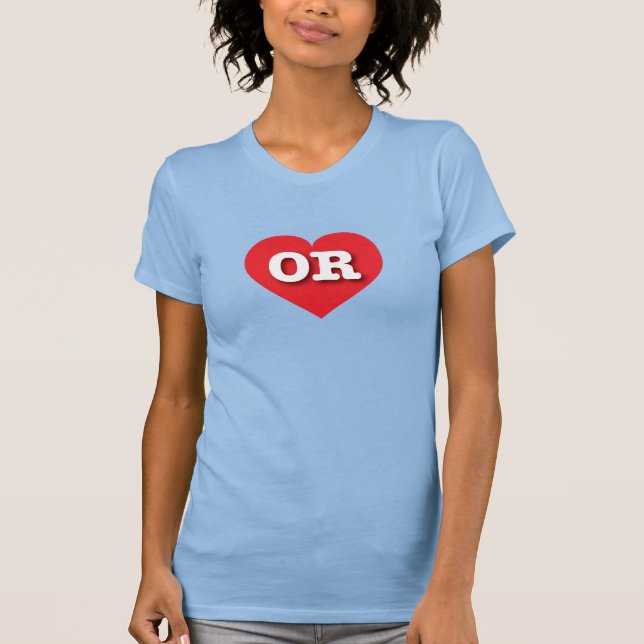 Oregon Red Heart - I Liebe OR T-Shirt (Vorderseite)