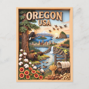 Oregon Reise Skyline Wahrzeichen Wildnis Landschaf Postkarte