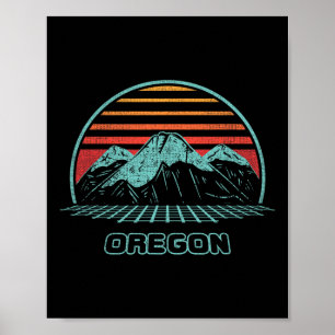 Oregon Retro Bergwandern 80er Style Poster