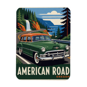 Oregon Road Classic Car Magnet