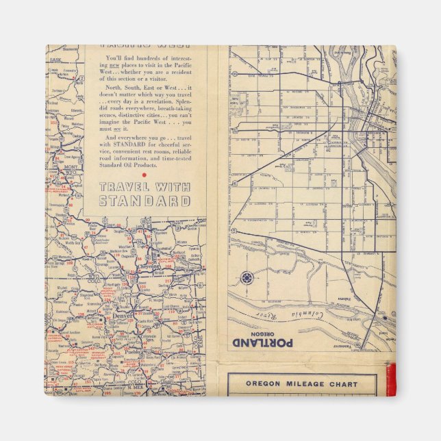 Oregon Road Map Magnet (Vorne)