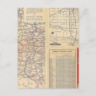 Oregon Road Map Postkarte