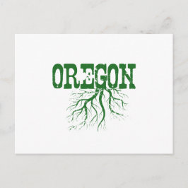 Oregon Rooted mit Green Tree Roots Word Art Postkarte