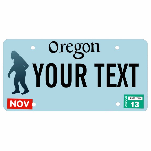 Oregon Sasquatch License Plate Fotoskulptur Magnet (Vorne)