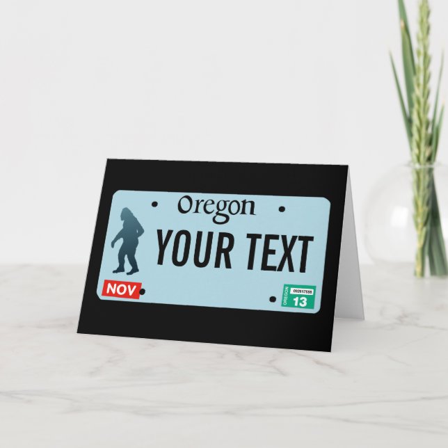 Oregon Sasquatch License Plate Karte (Vorderseite)