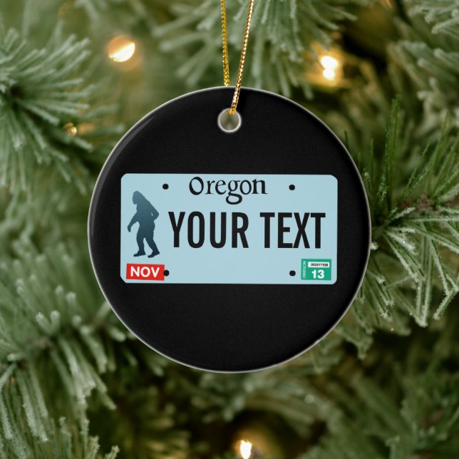 Oregon Sasquatch License Plate Keramik Ornament (Baum)