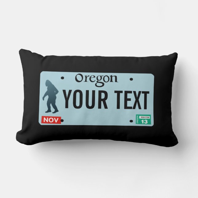 Oregon Sasquatch License Plate Lendenkissen (Vorderseite)