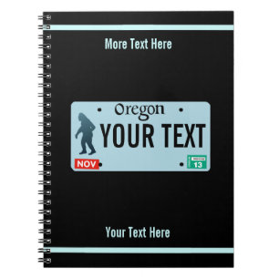 Oregon Sasquatch License Plate Notizblock