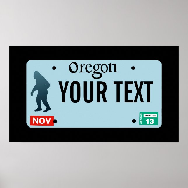 Oregon Sasquatch License Plate Poster (Vorne)