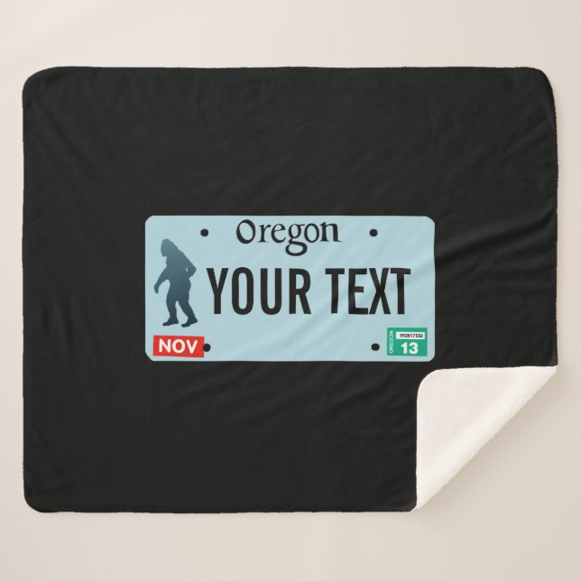 Oregon Sasquatch License Plate Sherpadecke (Vorderseite (Horizontal))