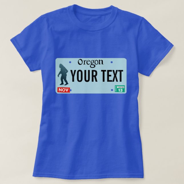 Oregon Sasquatch License Plate T-Shirt (Design vorne)