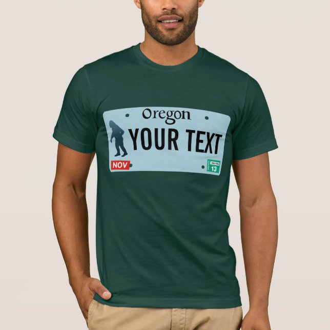 Oregon Sasquatch License Plate T-Shirt (Vorderseite)