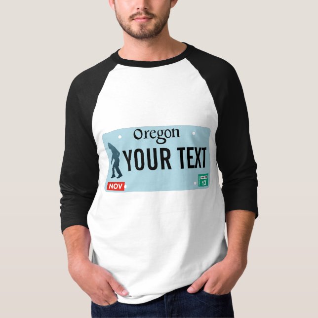 Oregon Sasquatch License Plate T-Shirt (Vorderseite)