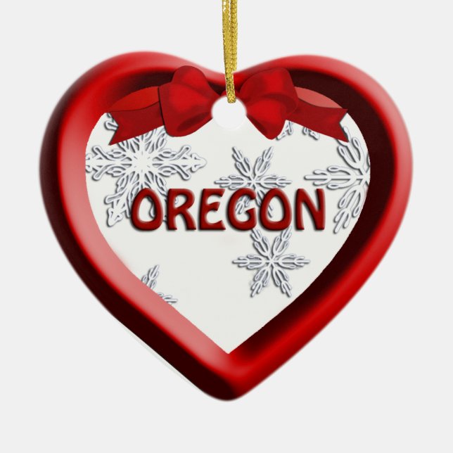 Oregon Schneeflocken Herzlich Willkommen bei der W Keramik Ornament (Vorne)