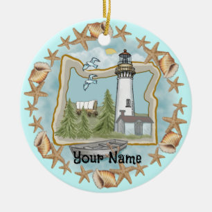 Oregon Shells Leuchtturm-Ornament Keramik Ornament