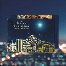 Oregon Skyline Weihnachtsfoto Folien-Weihnachtskar