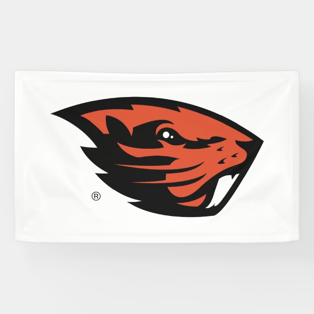 Oregon Staat Beavers | Biberkopf Banner (Horizontal)