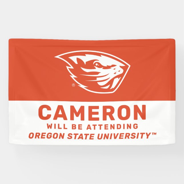 Oregon Staat Beavers | Biberkopf Banner (Horizontal)