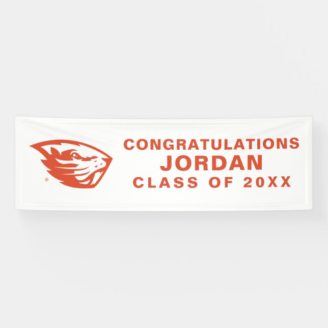 Oregon Staat Beavers | Biberkopf Banner (Horizontal)