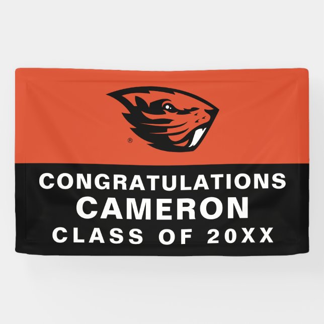 Oregon Staat Beavers | Biberkopf Banner (Horizontal)