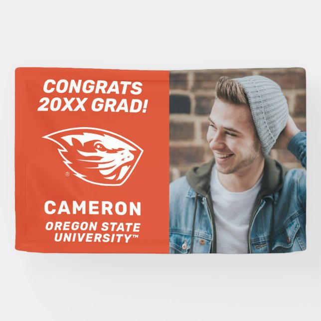 Oregon Staat Beavers | Biberkopf Banner (Horizontal)