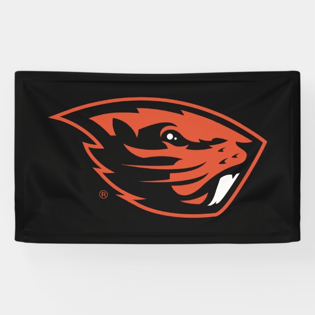 Oregon Staat Beavers | Biberkopf Banner (Horizontal)