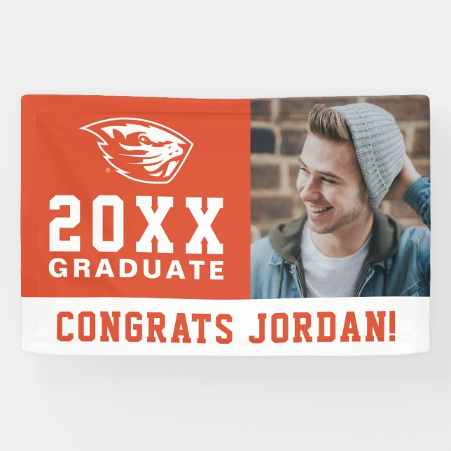 Oregon Staat Beavers | Biberkopf Banner (Horizontal)