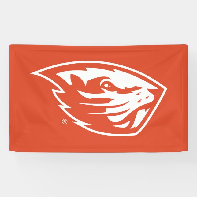 Oregon Staat Beavers | Biberkopf Banner (Horizontal)