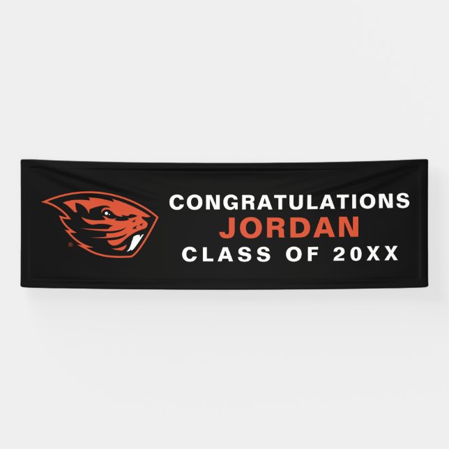 Oregon Staat Beavers | Biberkopf Banner (Horizontal)